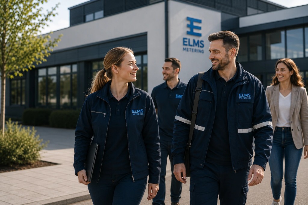 ELMS Metering Team vor dem Unternehmensstandort